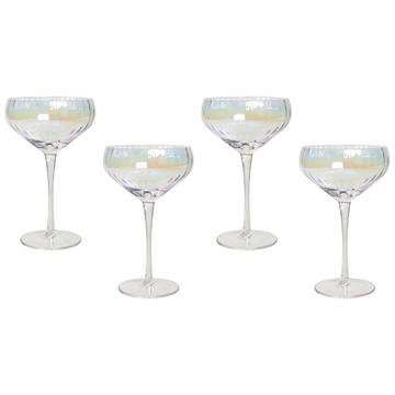 Lot de 4 coupes à champagne en Verre Rétro MORGANITE
