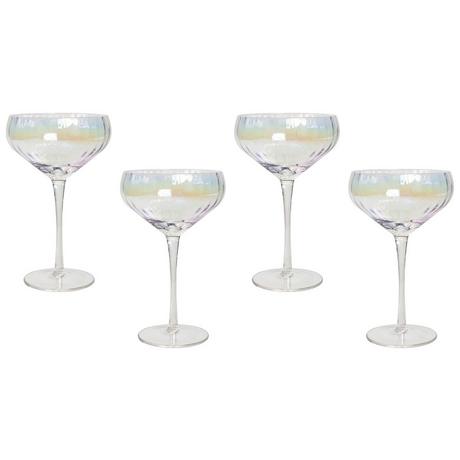 Beliani Lot de 4 coupes à champagne en Verre Rétro MORGANITE  
