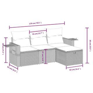 VidaXL Ensemble de canapés de jardin rotin synthétique  