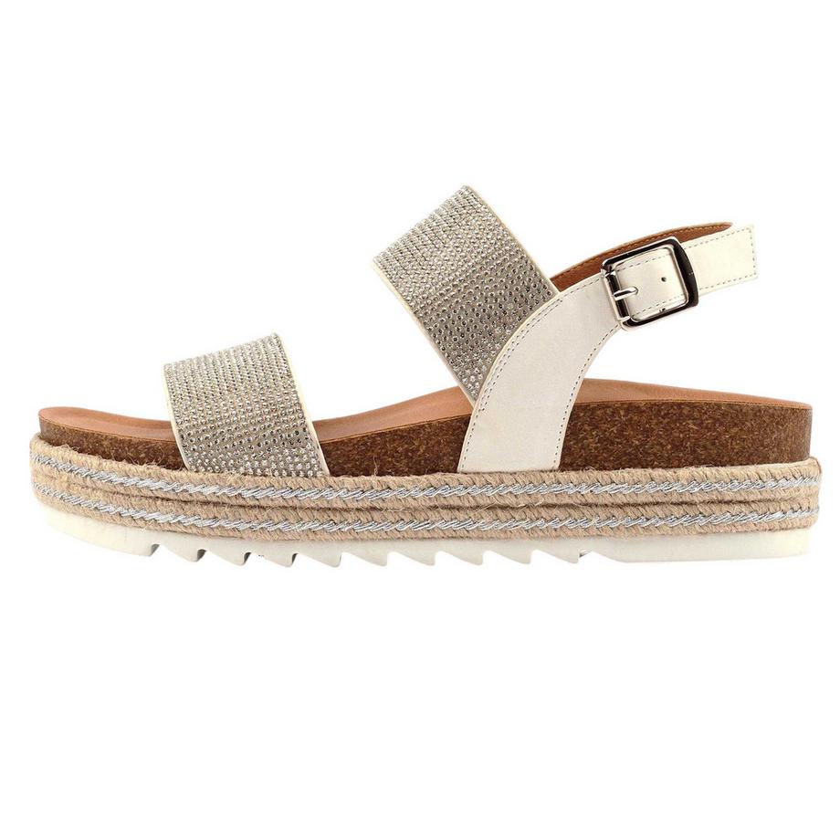 Lunar Sandali Emery con zeppa e cinturini strassati  