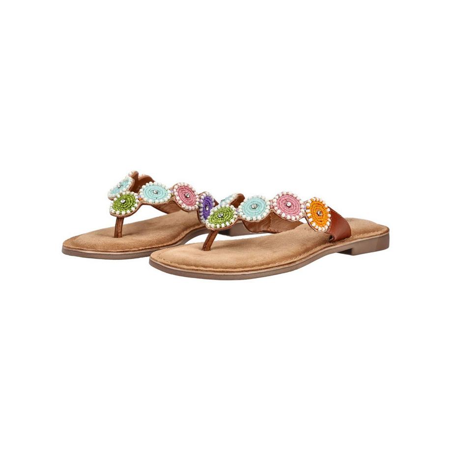 Lazamani Beaded Thong Sandals  
