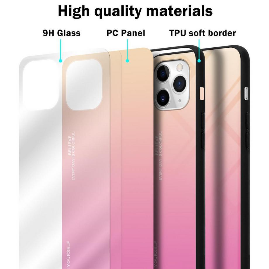 Cadorabo  Housse compatible avec Apple iPhone 11 PRO - Coque de protection bicolore en silicone TPU et dos en verre trempé 