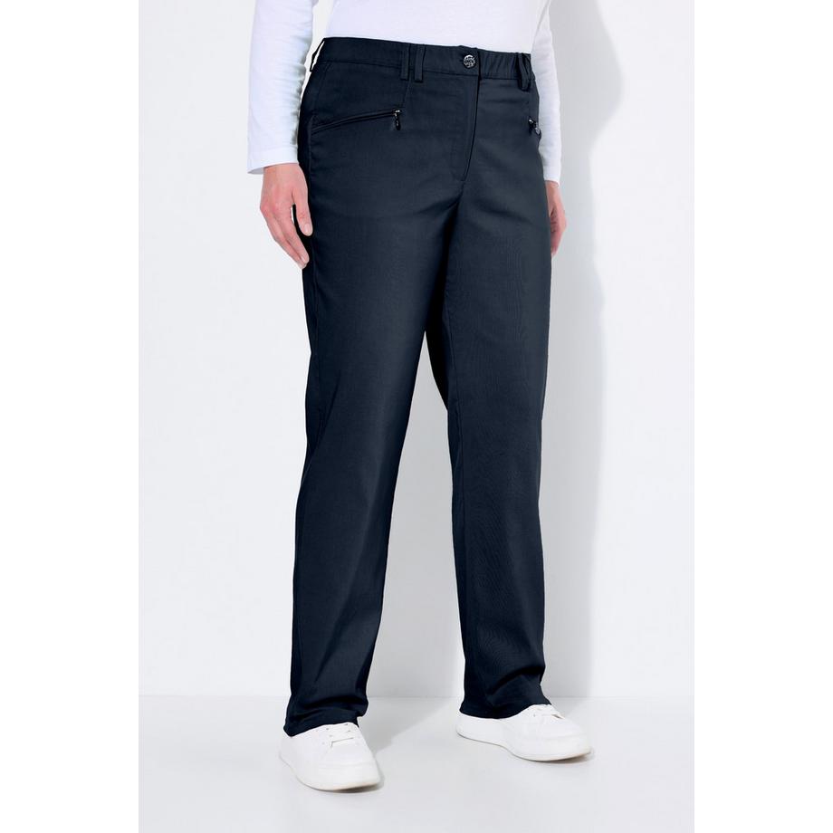 Ulla Popken Mony Thermo-Stretchhose Konisches Bein Zipptaschen  