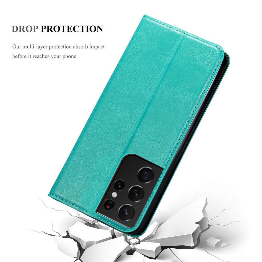 Cadorabo  Hülle für Samsung Galaxy S21 ULTRA Magnetverschluss, Kartenfach 