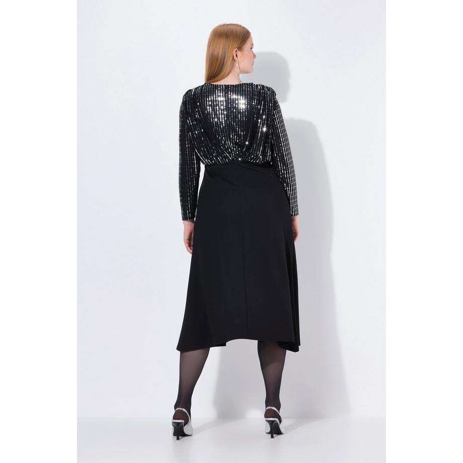 Ulla Popken Robe Maxi Bodycon Jersey Scintillant Jupe Longue  