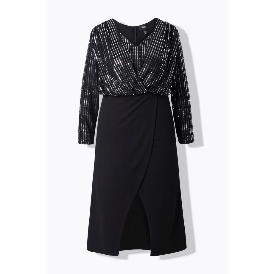 Ulla Popken Robe Maxi Bodycon Jersey Scintillant Jupe Longue  