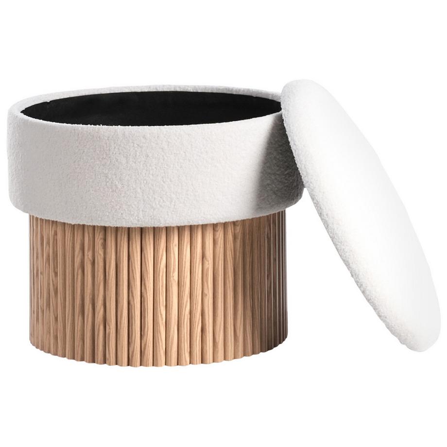 Beliani Pouf de rangement en Bouclé Scandinave RICHEY  