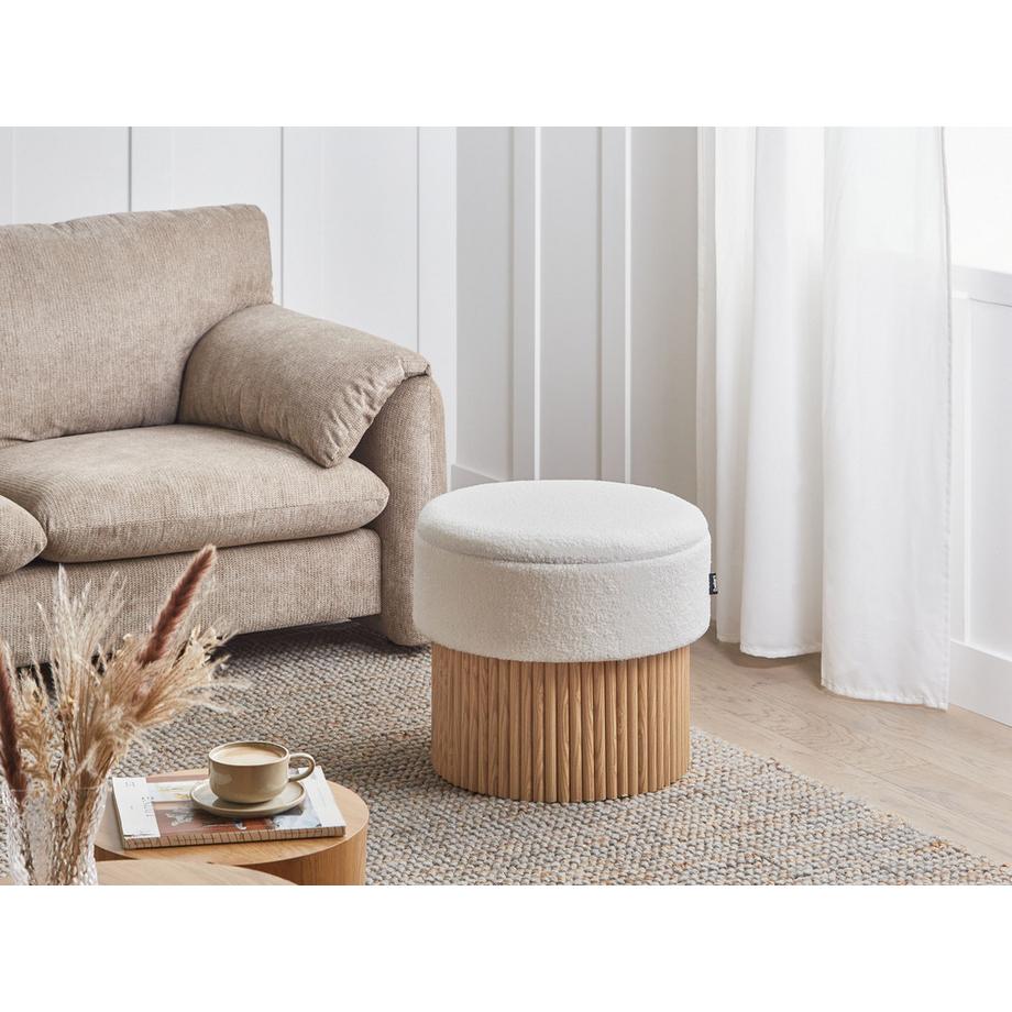 Beliani Pouf de rangement en Bouclé Scandinave RICHEY  