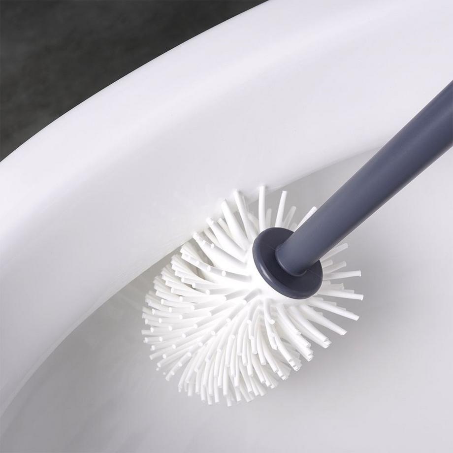 Bathroom Solutions  Brosse de toilette avec récipient en graphite, design simple 