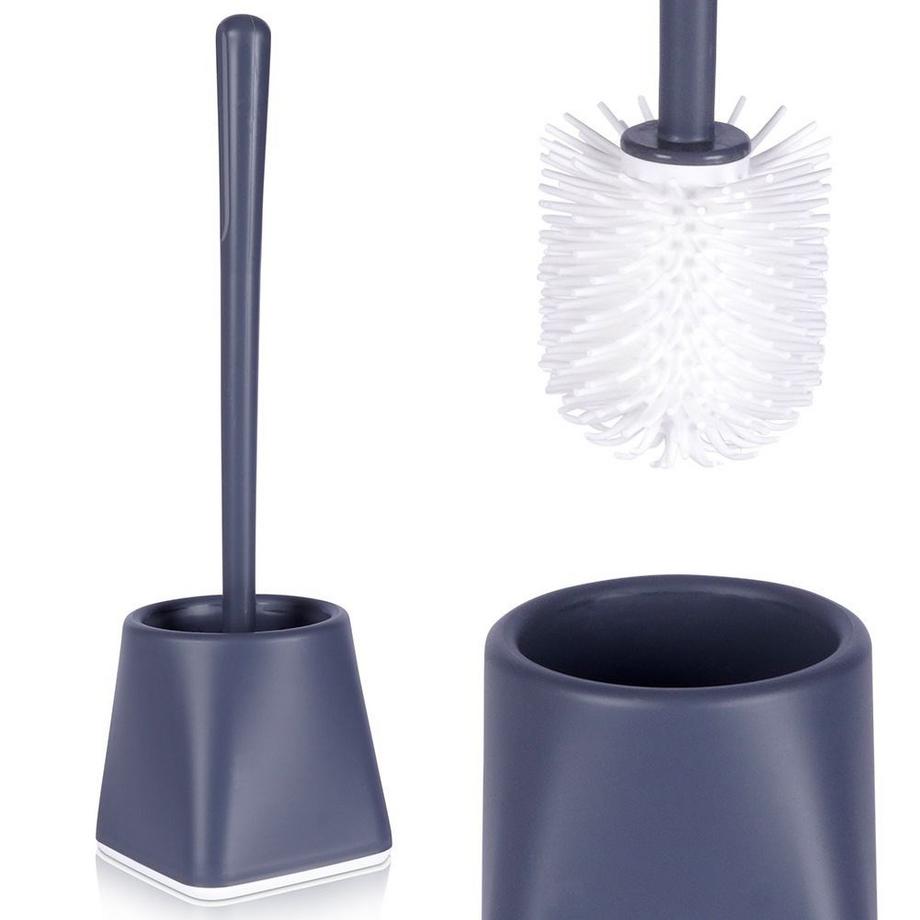 Bathroom Solutions  Brosse de toilette avec récipient en graphite, design simple 