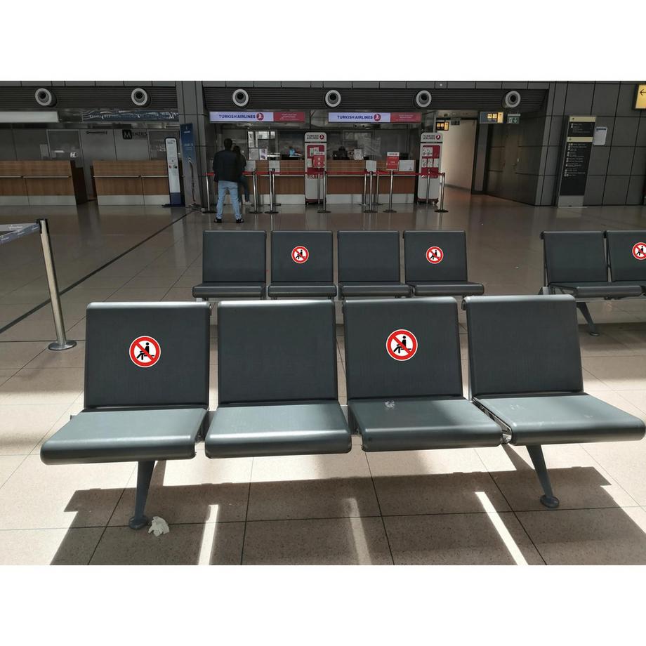 Exacompta Panneau PVC adhésif antidérapant Interdit de s'assoir 10 cm  