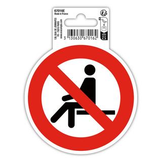 Exacompta Hinweisschild, Sitzen verboten, PVC, selbstklebend und rutschfest, 10 cm  