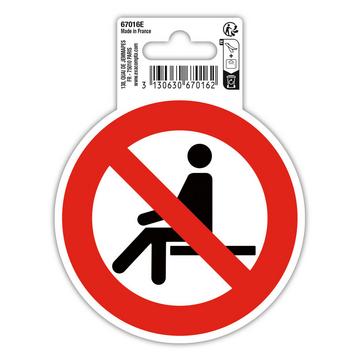 Hinweisschild, Sitzen verboten, PVC, selbstklebend und rutschfest, 10 cm