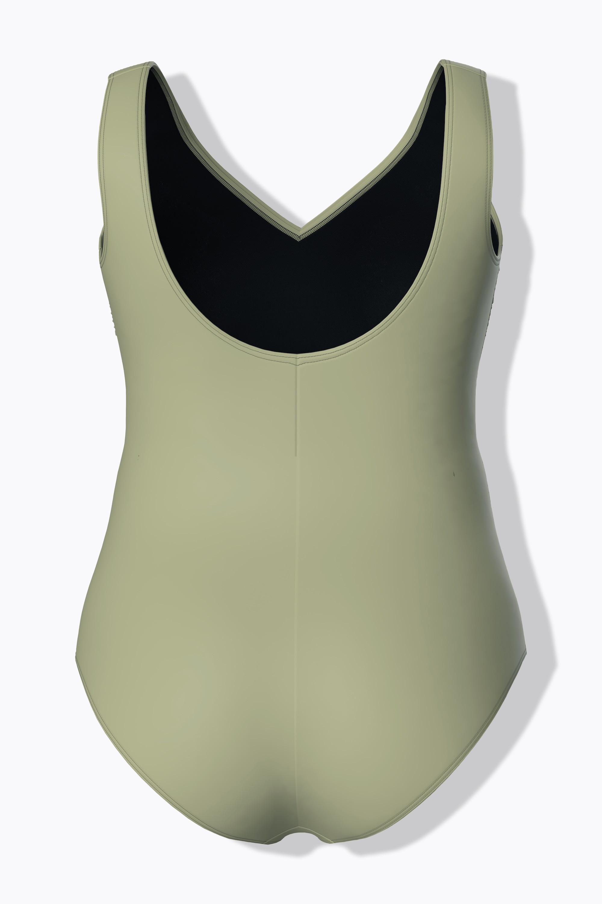 Ulla Popken Maillot de bain Jungle sans bonnets souples Décolleté V  