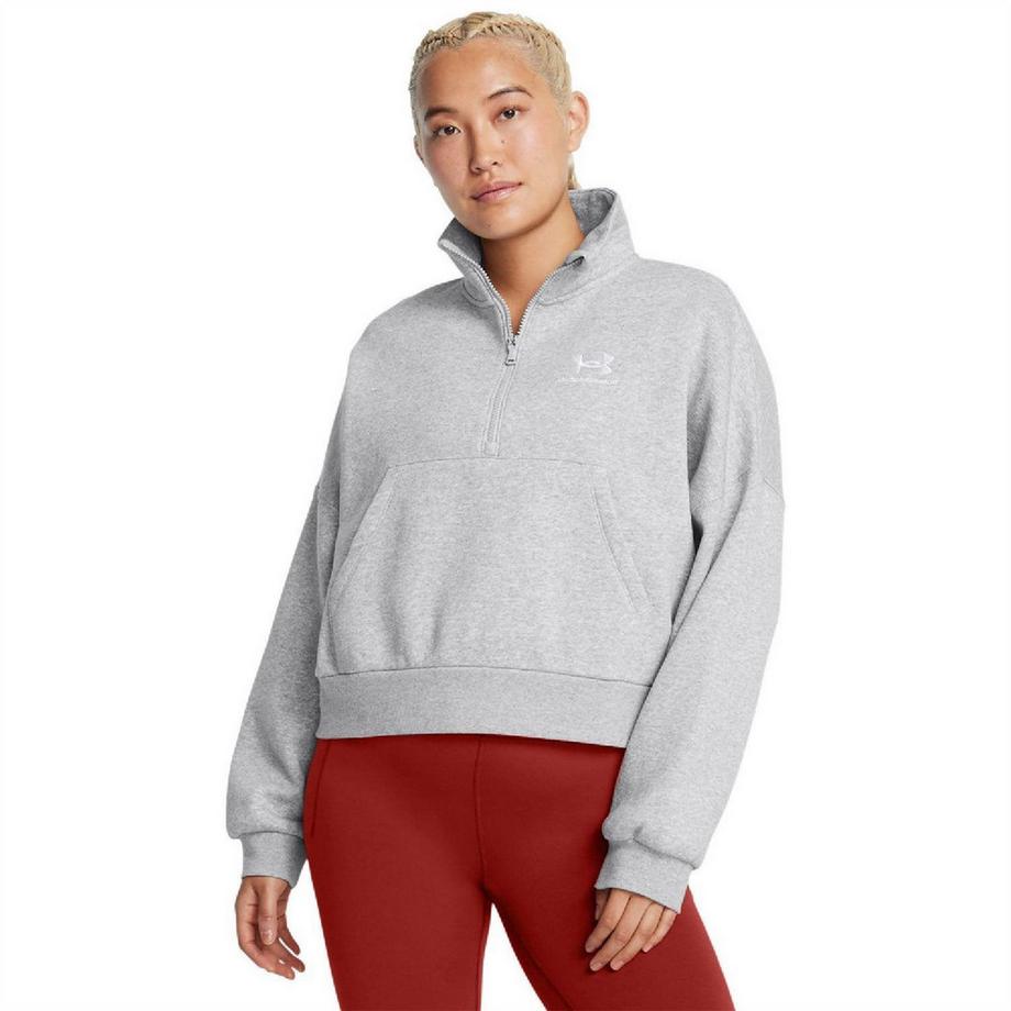 UNDER ARMOUR  Icon Felpa In Pile Oversize Icona Mezza Cerniera 