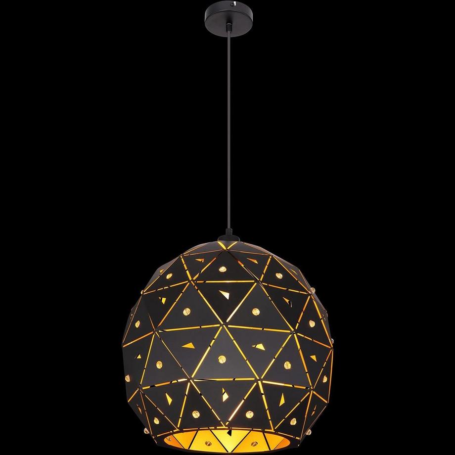 mutoni Lampe à suspension Jodie métal noir mat 1xE27  