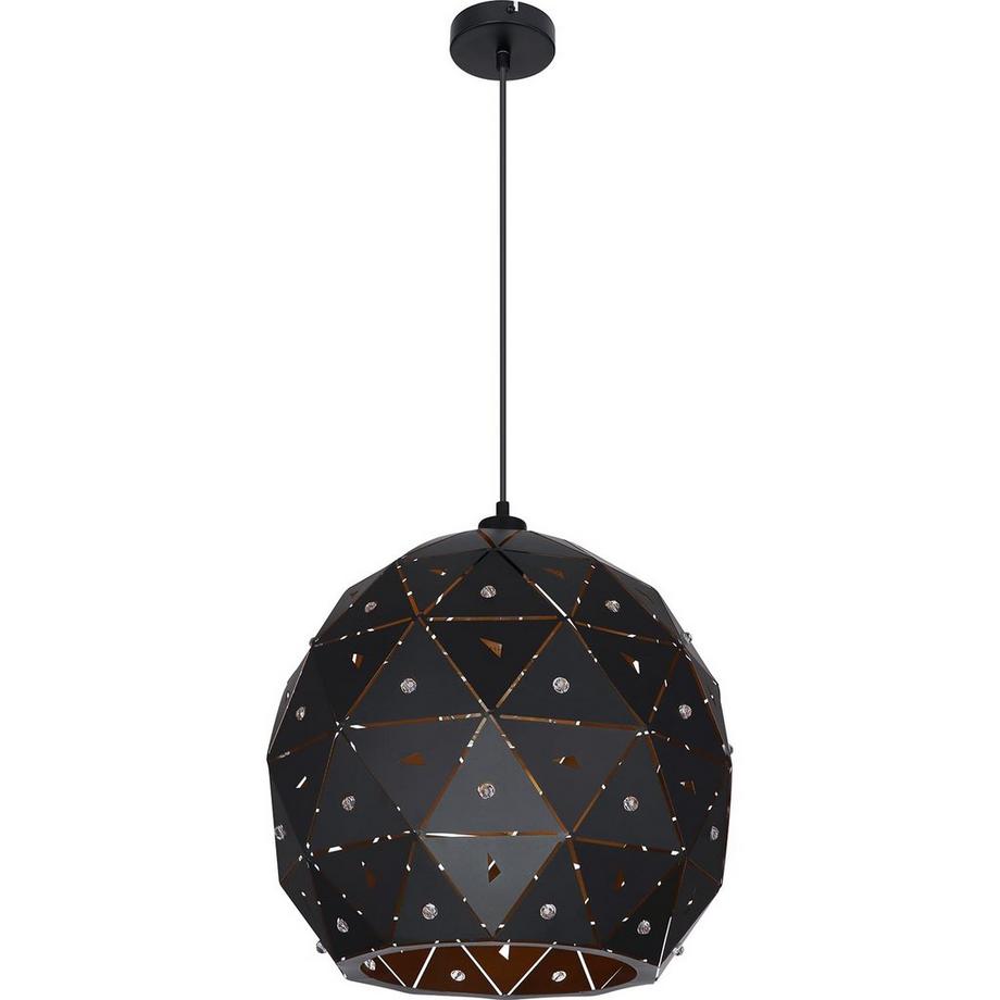 mutoni Lampe à suspension Jodie métal noir mat 1xE27  