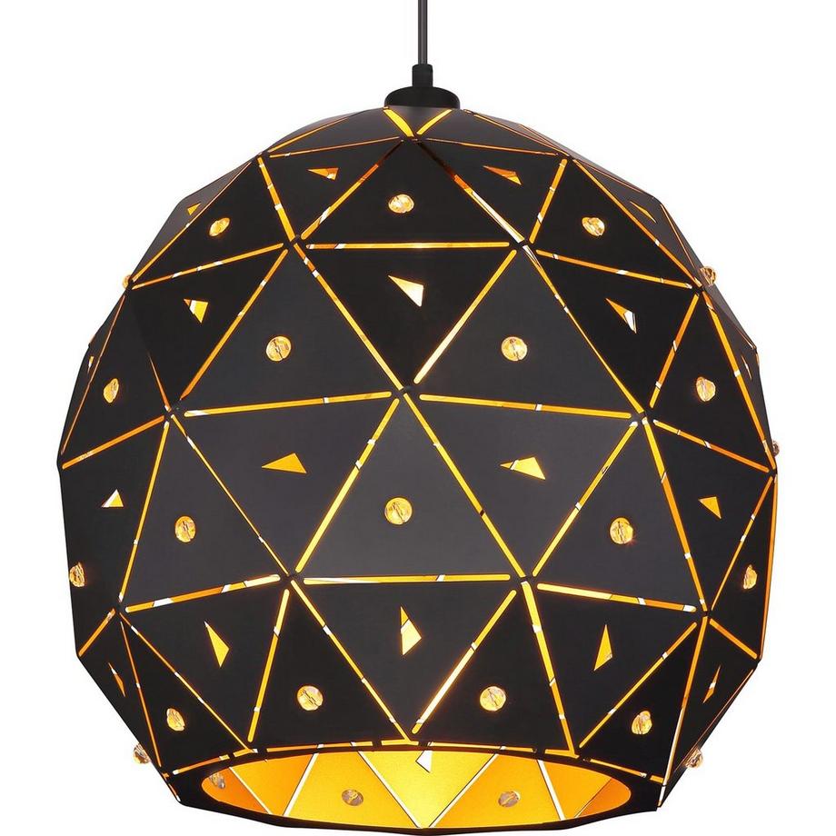 mutoni Lampe à suspension Jodie métal noir mat 1xE27  