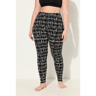 Ulla Popken  Legging imprimé graphique, taille élastique. Coupe Slim Fit. 