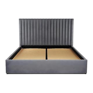 Vente-unique Bett mit Bettkasten BettKopfteil Stoff SARAH  