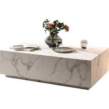 Table basse effet marbre blanc 120x75