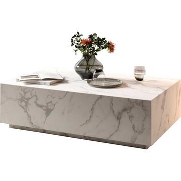 Table basse aspect marbre blanc 120x75