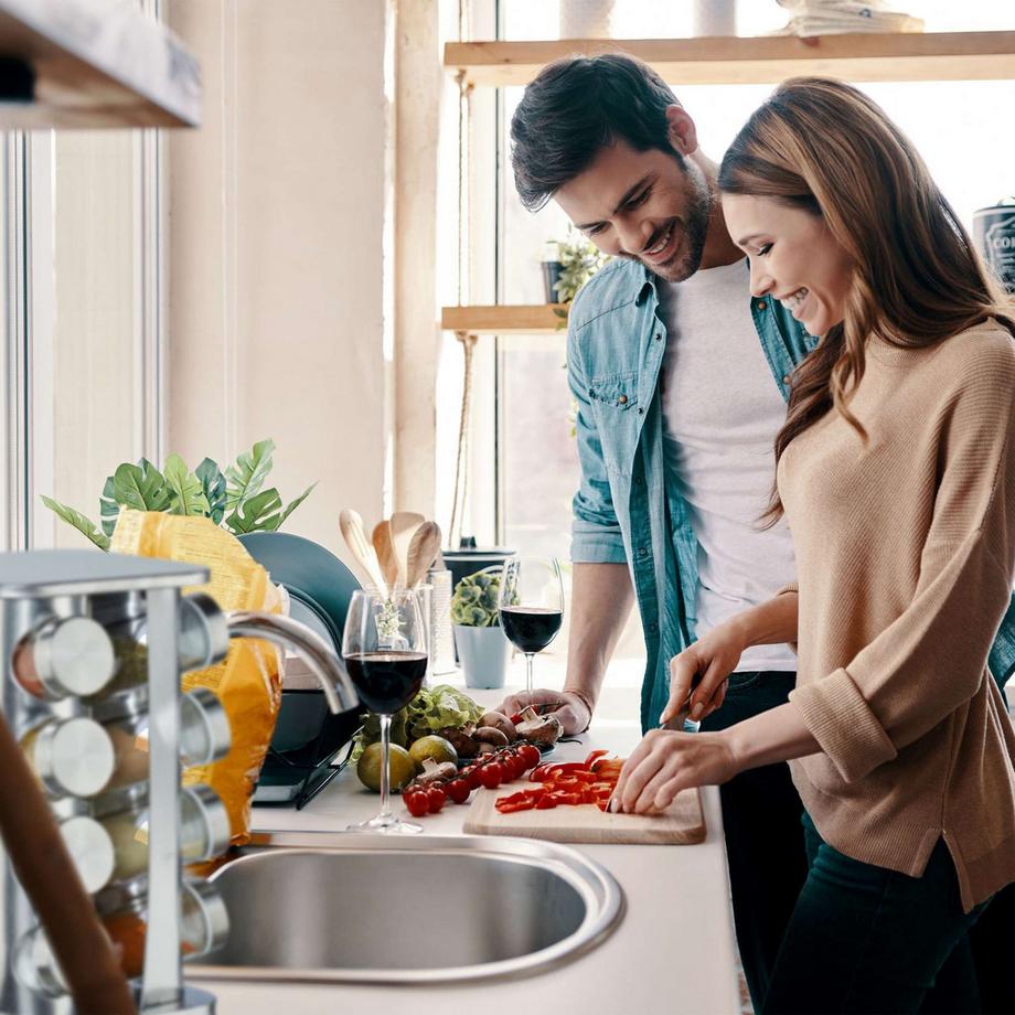 B2X  Étagère à épices avec 16 pots en verre 