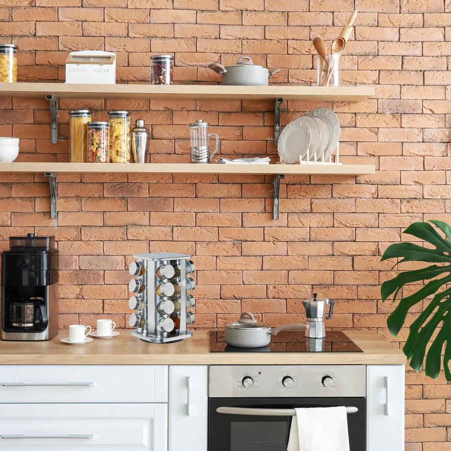 B2X  Étagère à épices avec 16 pots en verre 