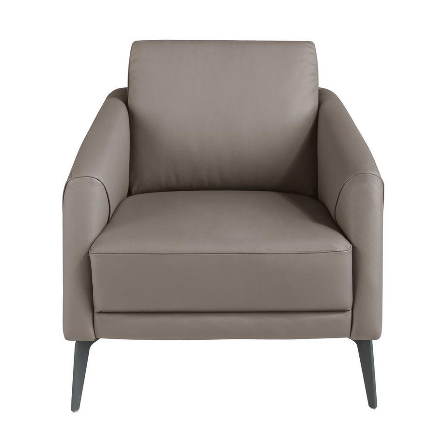 ANGEL CERDA Fauteuil en cuir gris foncé  