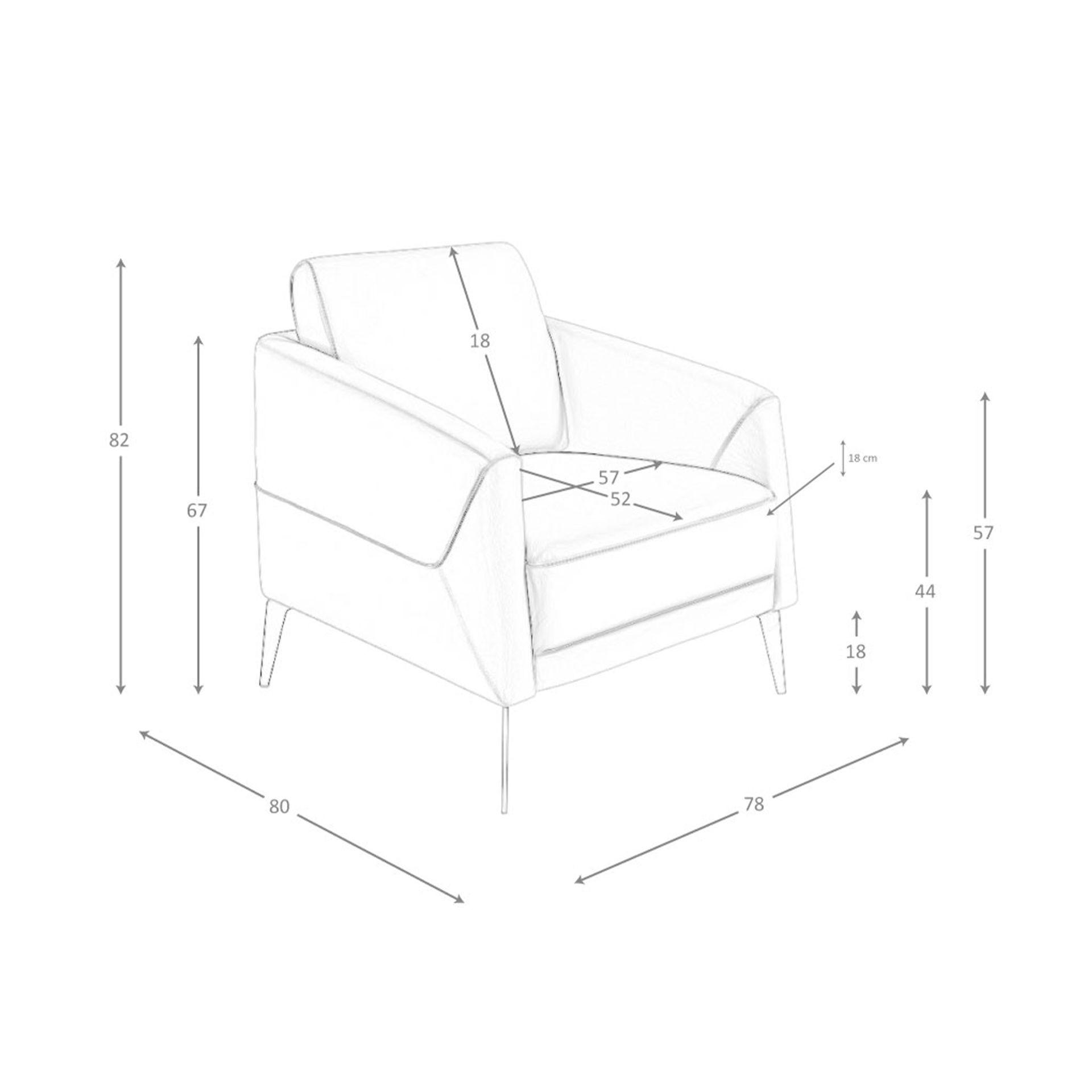 ANGEL CERDA Poltrona in pelle grigio scuro  