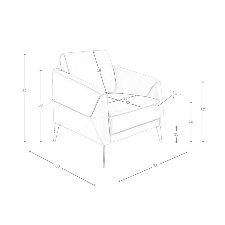 ANGEL CERDA Fauteuil en cuir gris foncé  