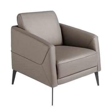 Fauteuil en cuir gris foncé