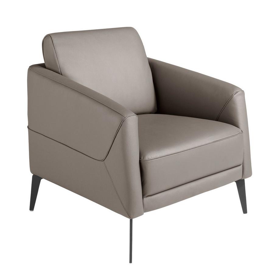 Poltrona in pelle grigio scuro