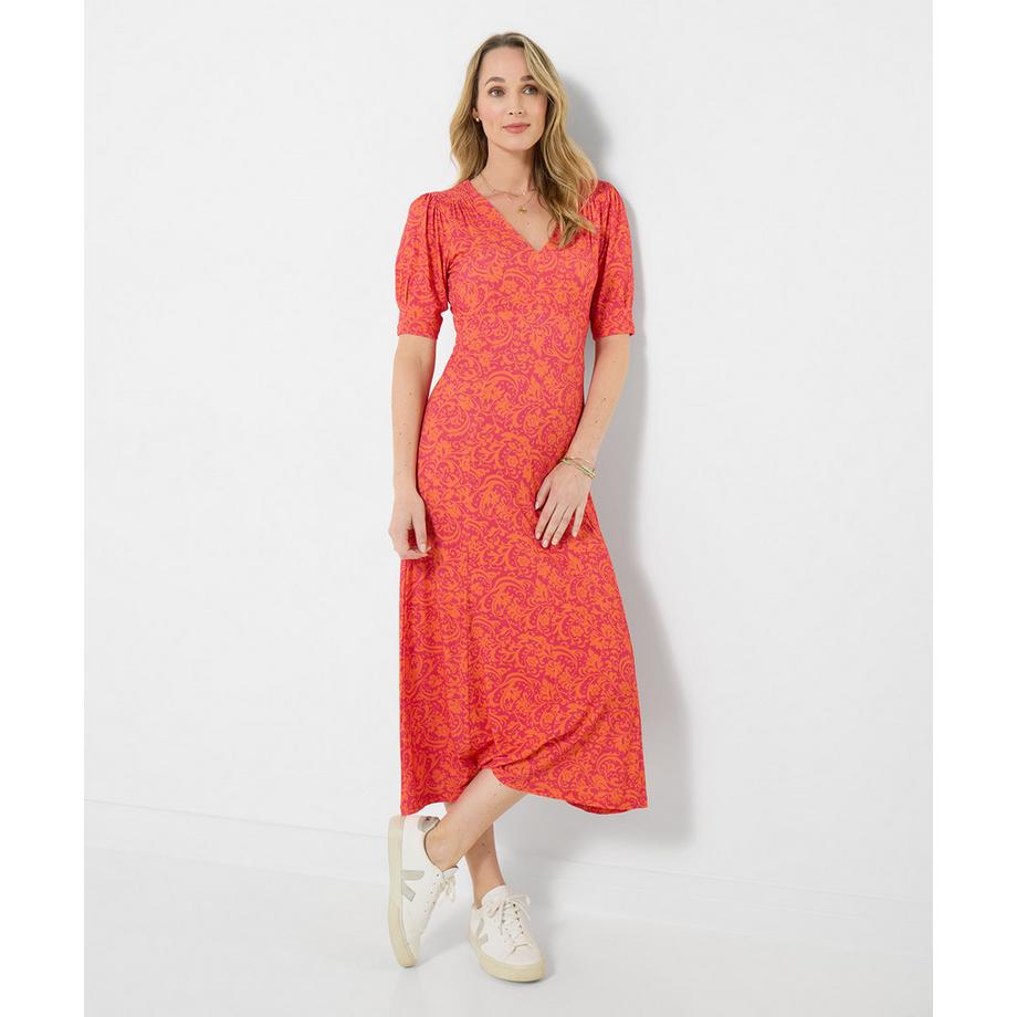 Jerseykleid mit Damastmuster