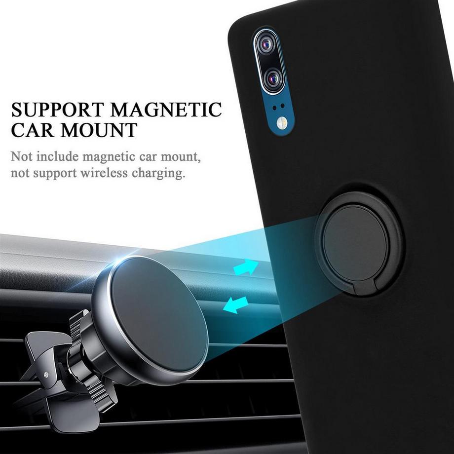 Cadorabo  Housse compatible avec Huawei P20 - Coque de protection en silicone TPU flexible avec anneau 