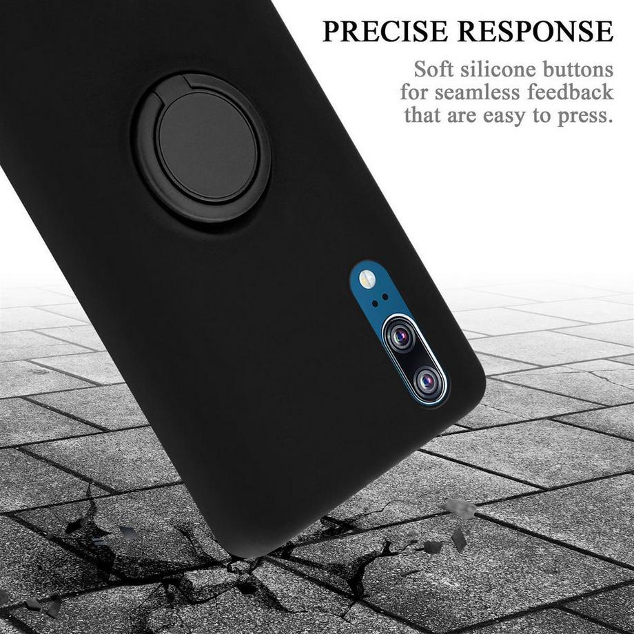 Cadorabo  Housse compatible avec Huawei P20 - Coque de protection en silicone TPU flexible avec anneau 