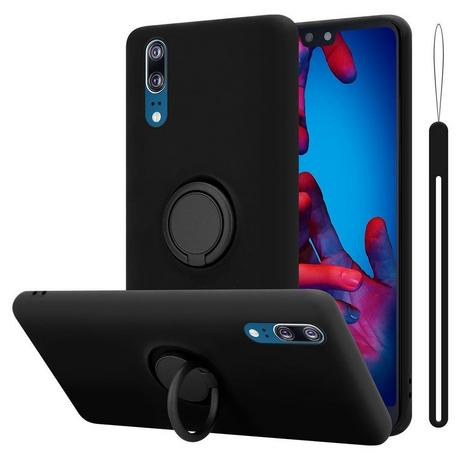 Cadorabo  Housse compatible avec Huawei P20 - Coque de protection en silicone TPU flexible avec anneau 