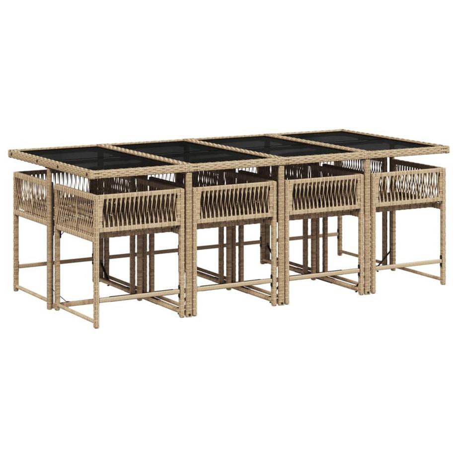 VidaXL Ensemble de salle à manger de jardin rotin synthétique  