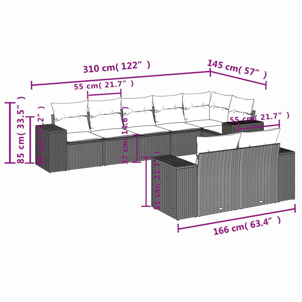 VidaXL set divano da giardino Polirattan  