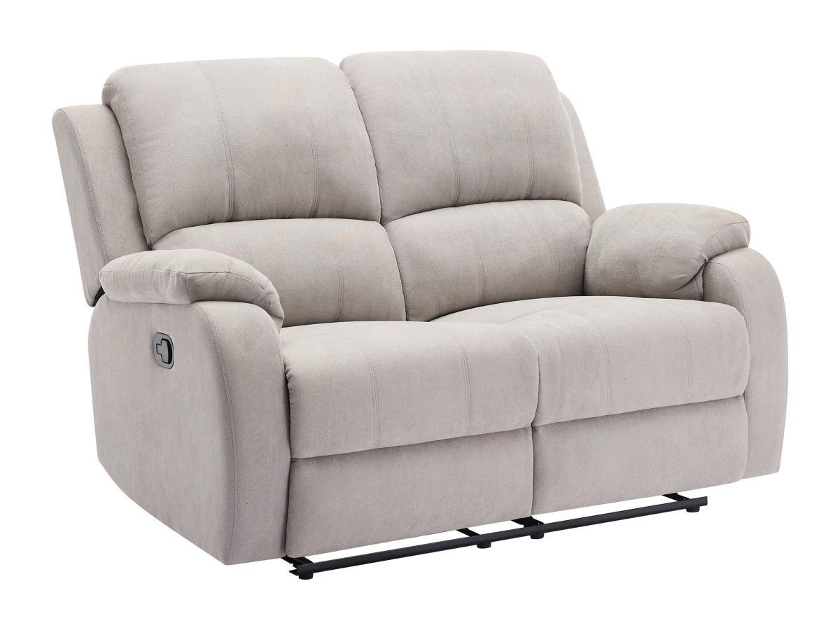 Vente-unique Relaxsofa 2-Sitzer - Mikrofaser - Hellgrau - BRODY  