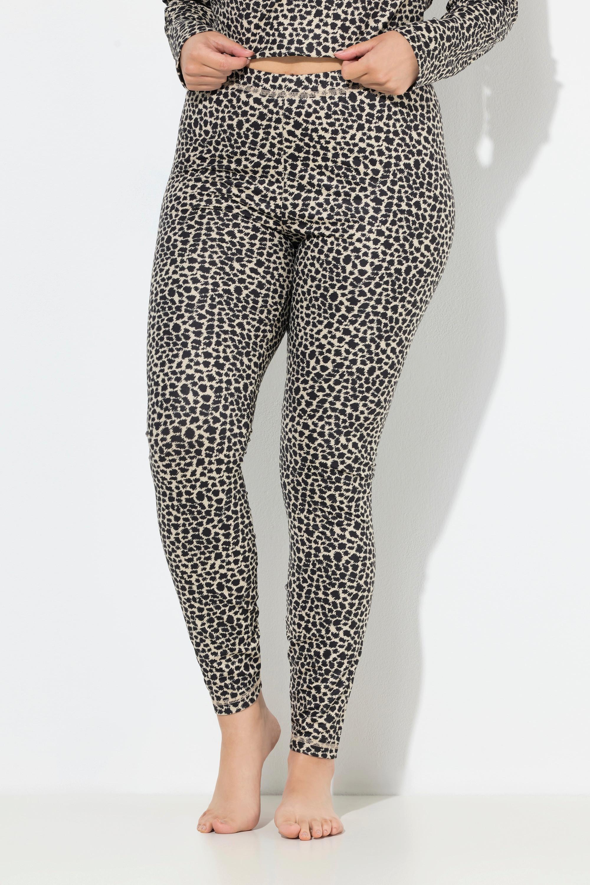 Ulla Popken Ski Funktionsleggings Leomuster Schmales Bein Recycelt  