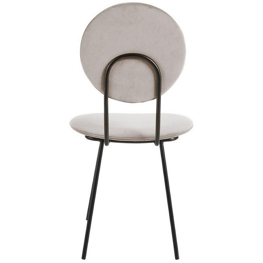 Blanc d'Ivoire Sedia da pranzo Colette velluto grigio perla  