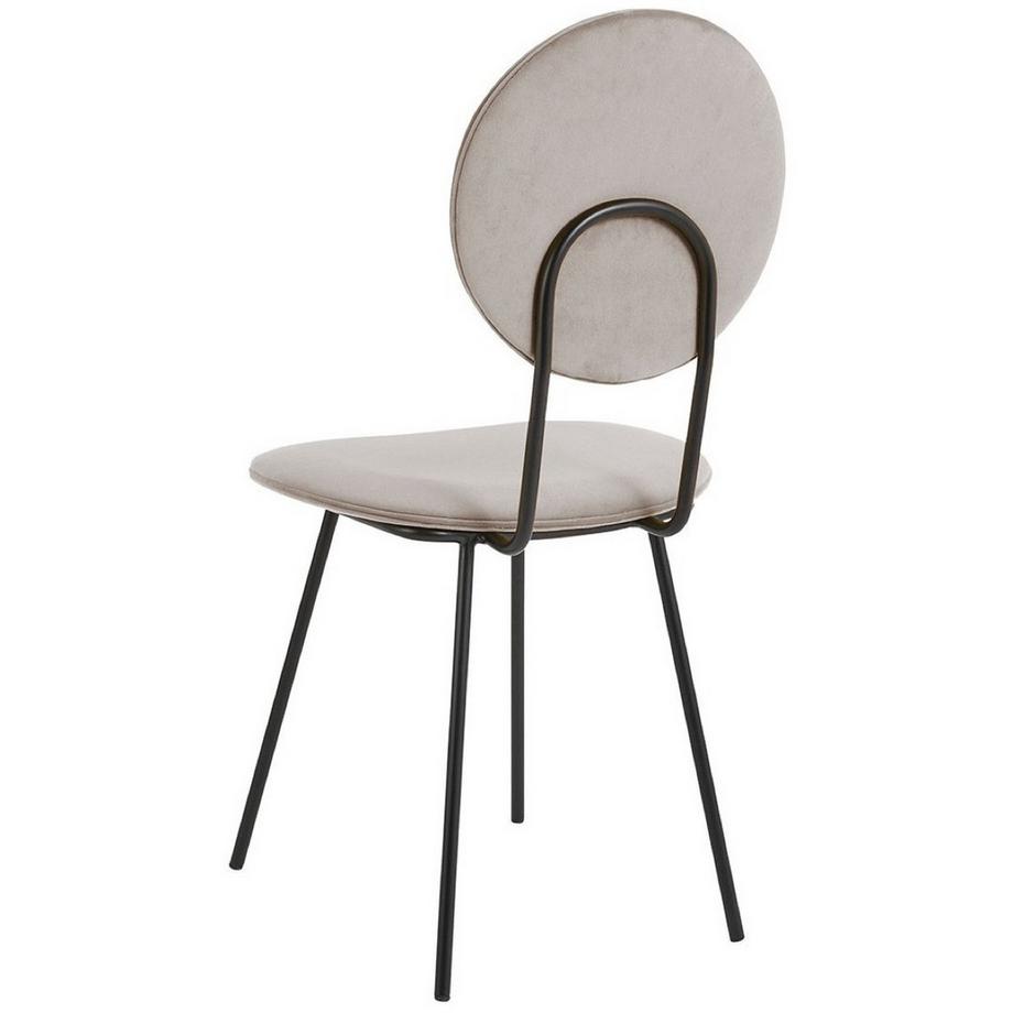 Blanc d'Ivoire Sedia da pranzo Colette velluto grigio perla  