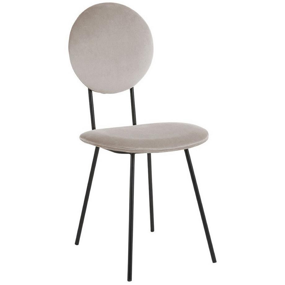 Blanc d'Ivoire Sedia da pranzo Colette velluto grigio perla  