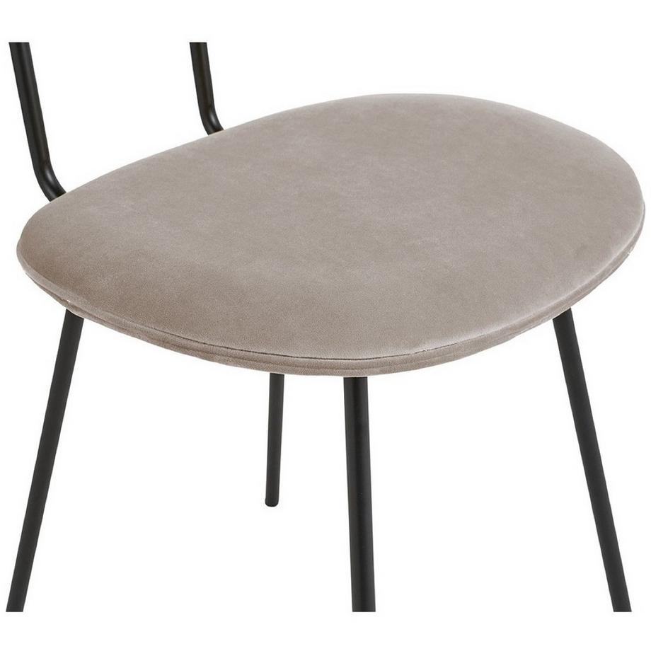 Blanc d'Ivoire Sedia da pranzo Colette velluto grigio perla  