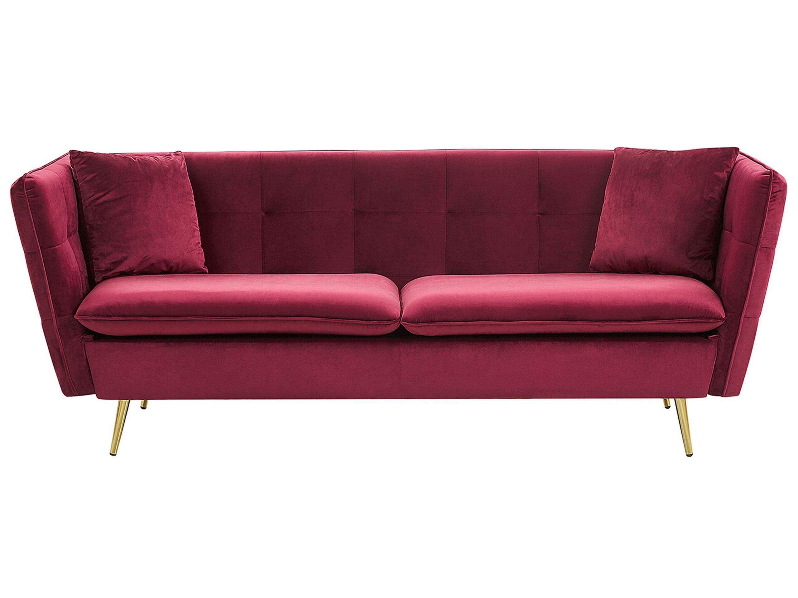 Beliani 3 Sitzer Sofa aus Samtstoff Glamourös FREDERICA  