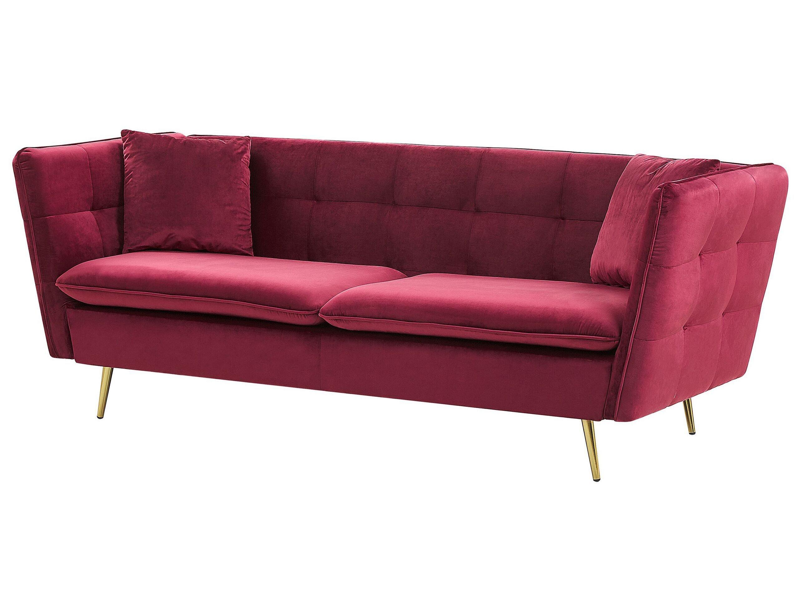 Beliani 3 Sitzer Sofa aus Samtstoff Glamourös FREDERICA  