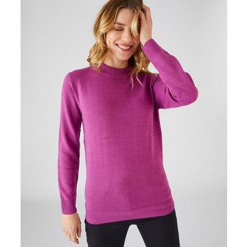 Pull col rond maille jersey souple.