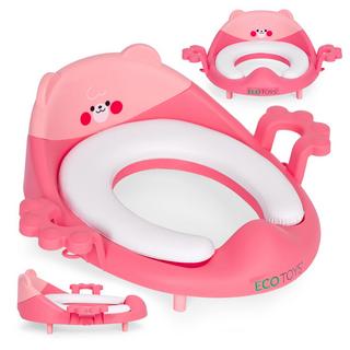 MST Sedile WC per bambini con maniglie, cuscino morbido, rosa, ECOTOYS  