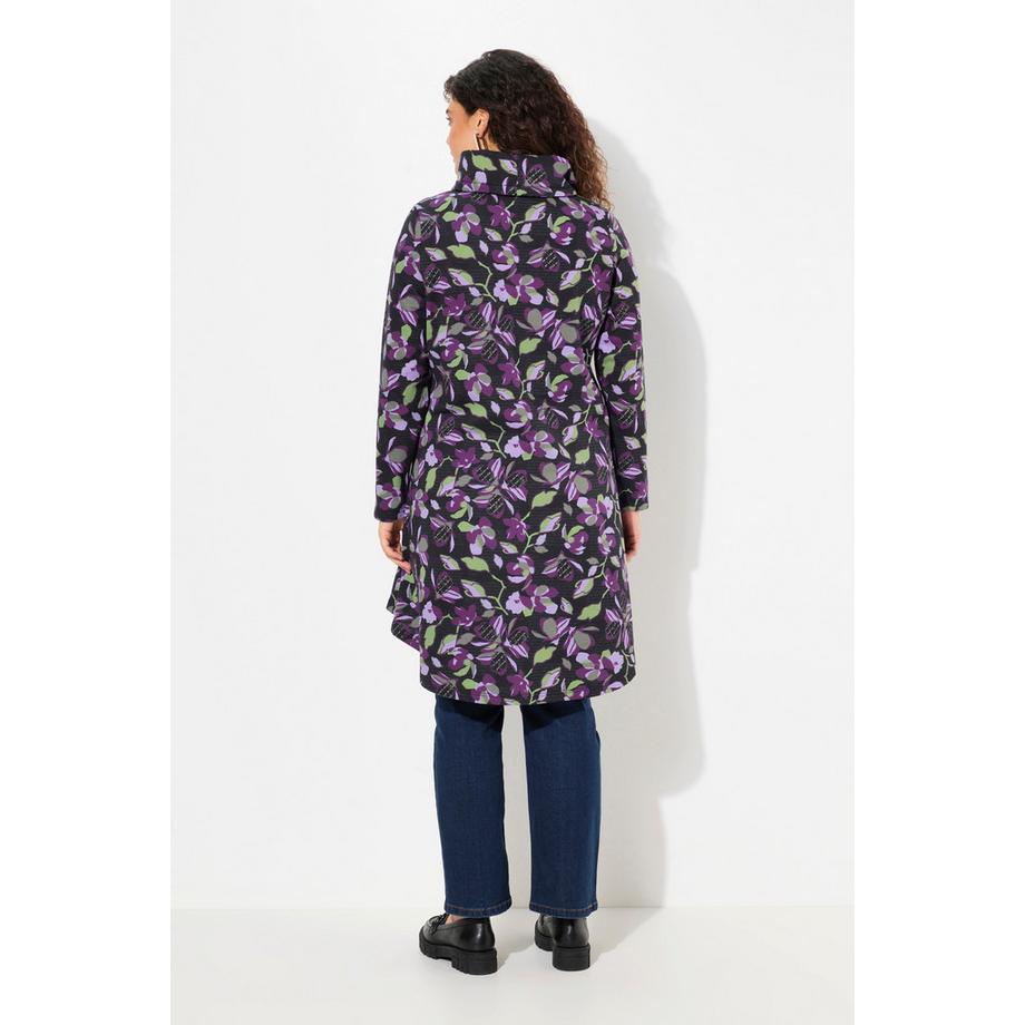 Ulla Popken Sweat-shirt Long Col Montant Poches Volants à la Base  